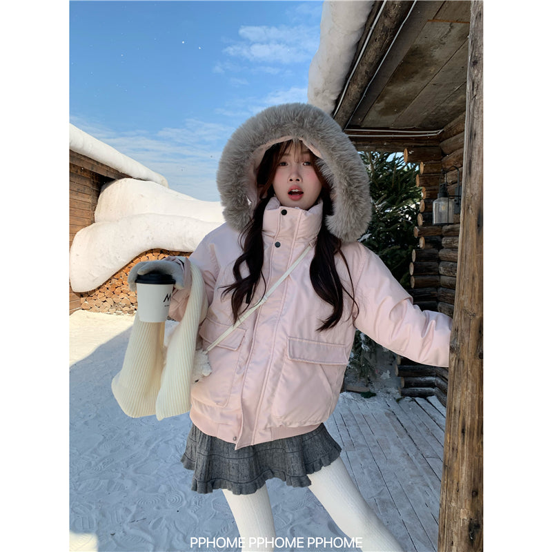 Sweet Pink Women’s Parka Cotton Jacket