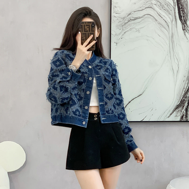 Women’s Tassel Denim Short Jacket