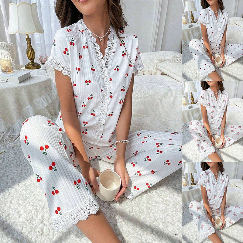 Women’s Cherry Print Pajama Set