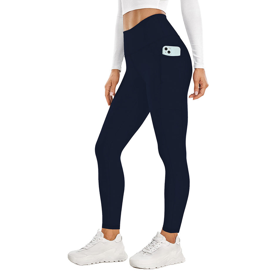 Velvet High-Waist Leggings with Pocket