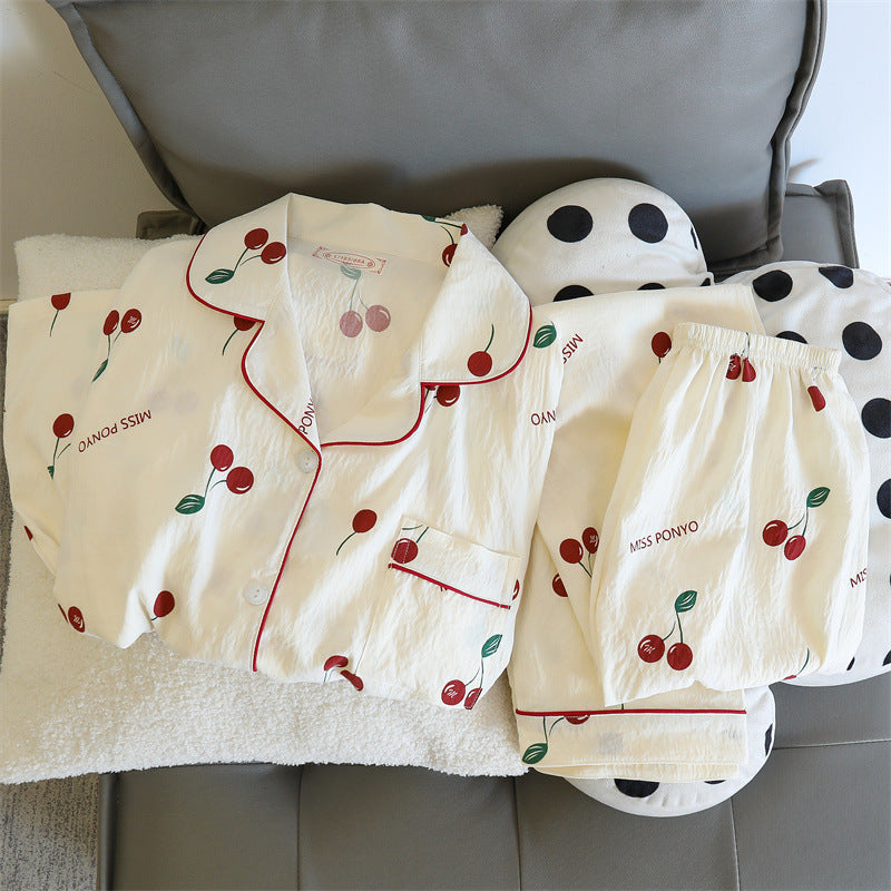 Cloud Cotton Cherry Print Pajama Set – 2 Piece