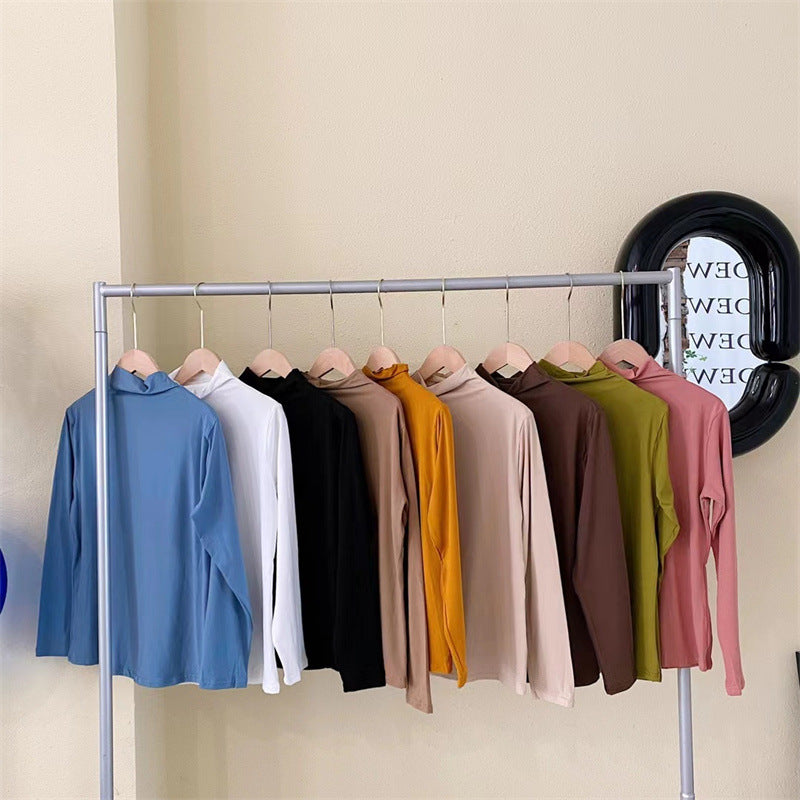 Half Turtleneck Slim-Fit Base Top for Women