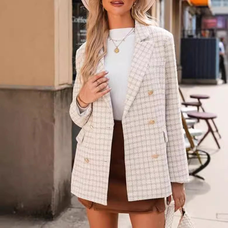 Women’s Tweed Plaid Blazer