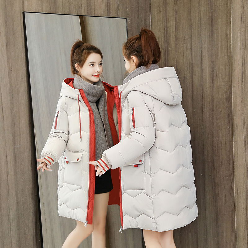 Women’s Mid-Length Thickened Cotton Down Jacket