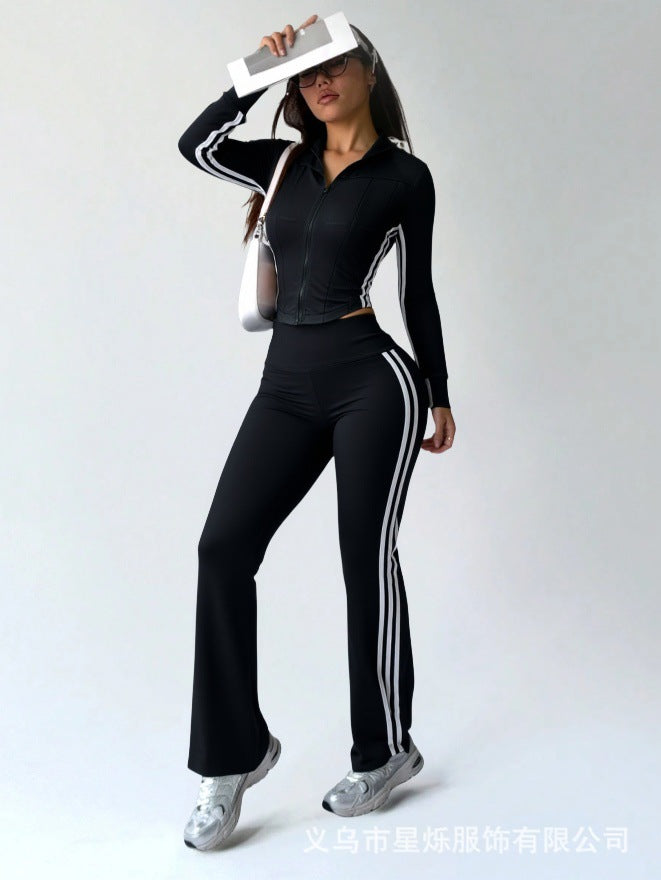 Cross-Border New Yoga Bell-Bottom Suit Women Sportswear Sets