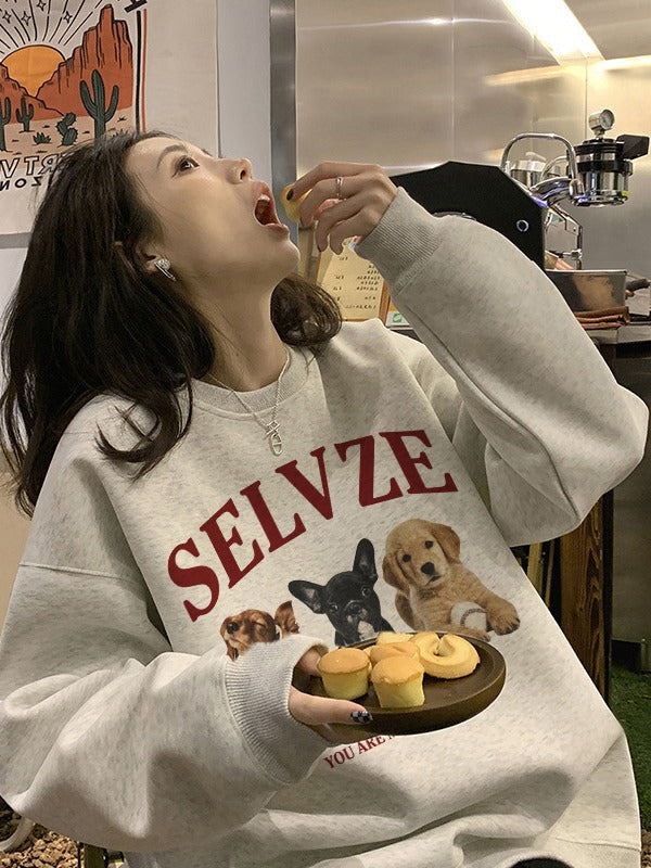 Puppy Letter Fleece Sweatshirt