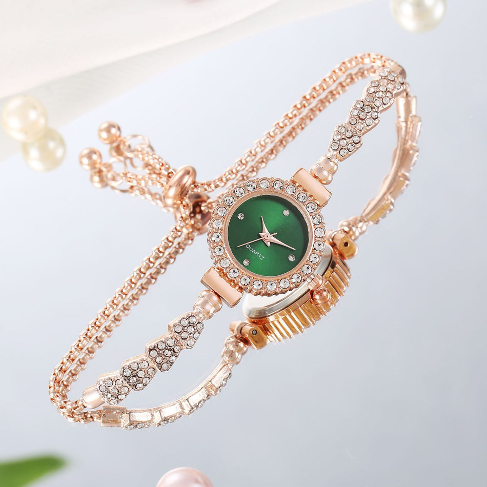 Diamond Round Ladies Watch – Adjustable Quartz Watch