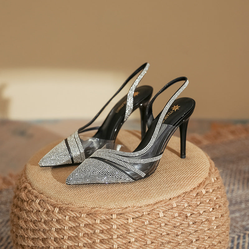Rhinestone Pointed Toe Stiletto High Heels