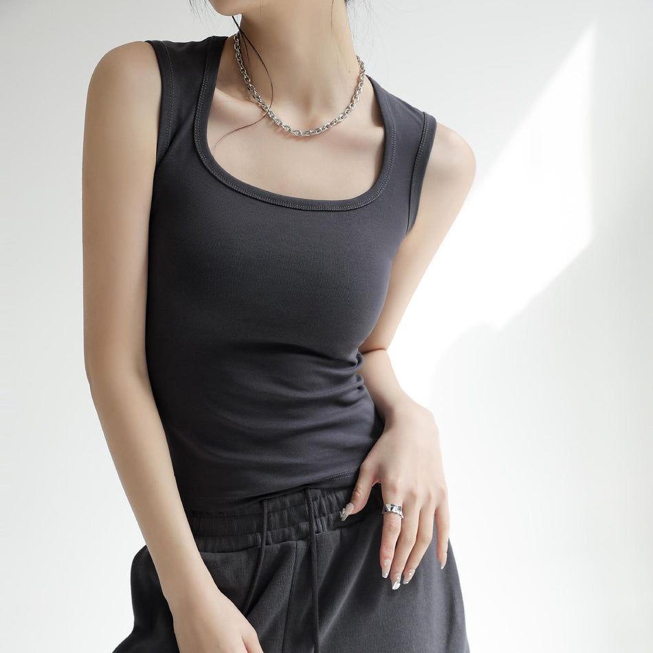 White Cotton Vest Top – Soft, Sleek & Plus Size Friendly