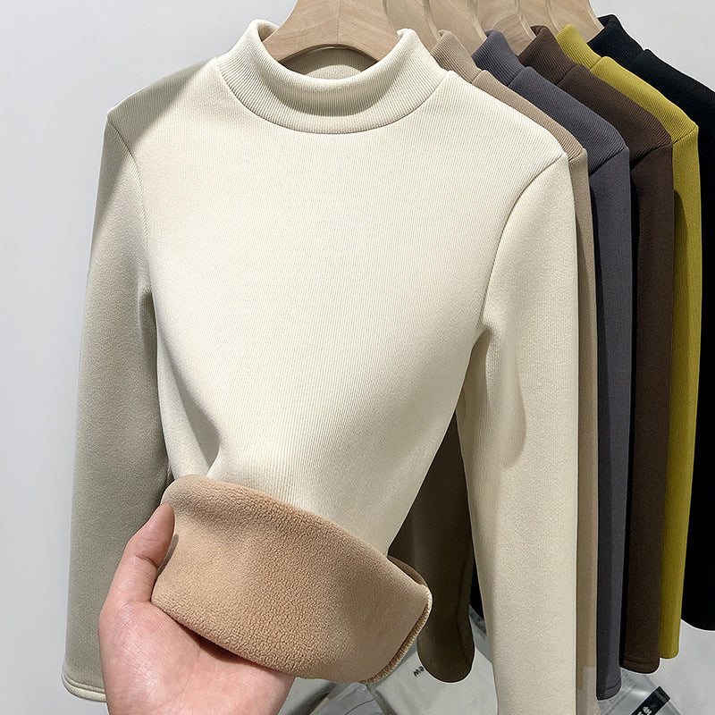 Women’s Warm Knit Half-Turtleneck Base Shirt