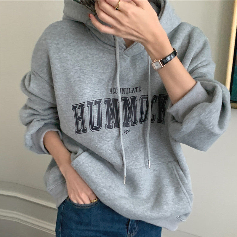 Velvet Hooded Sweatshirt