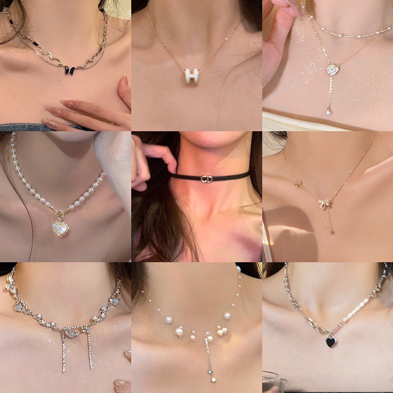 Diamond Pearl Tassel Necklace – Sweet, Elegant & Light Luxury