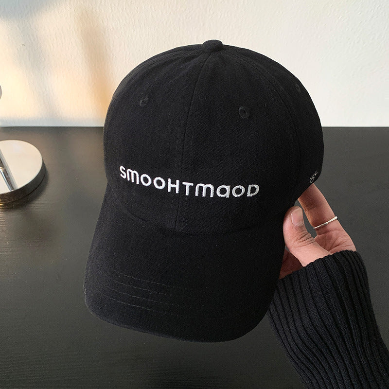 Korean Style Letter Embroidery Baseball Cap Blue Duckbill Hat