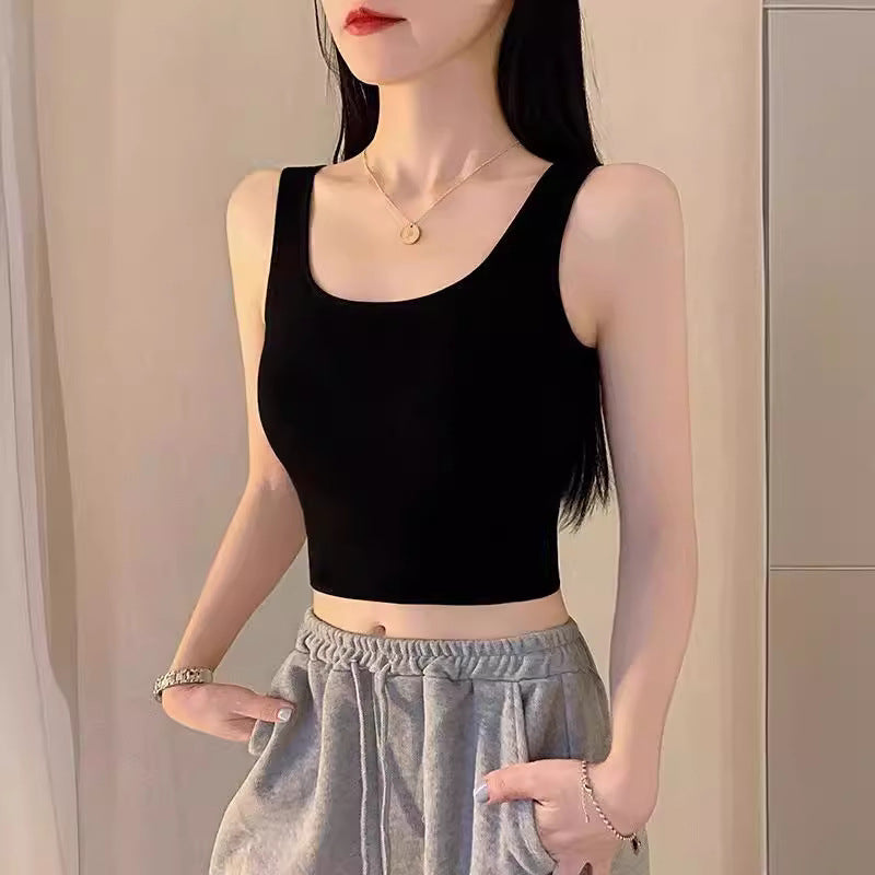 Women's Pure Cotton Black Camisole – Sleek & Comfortable