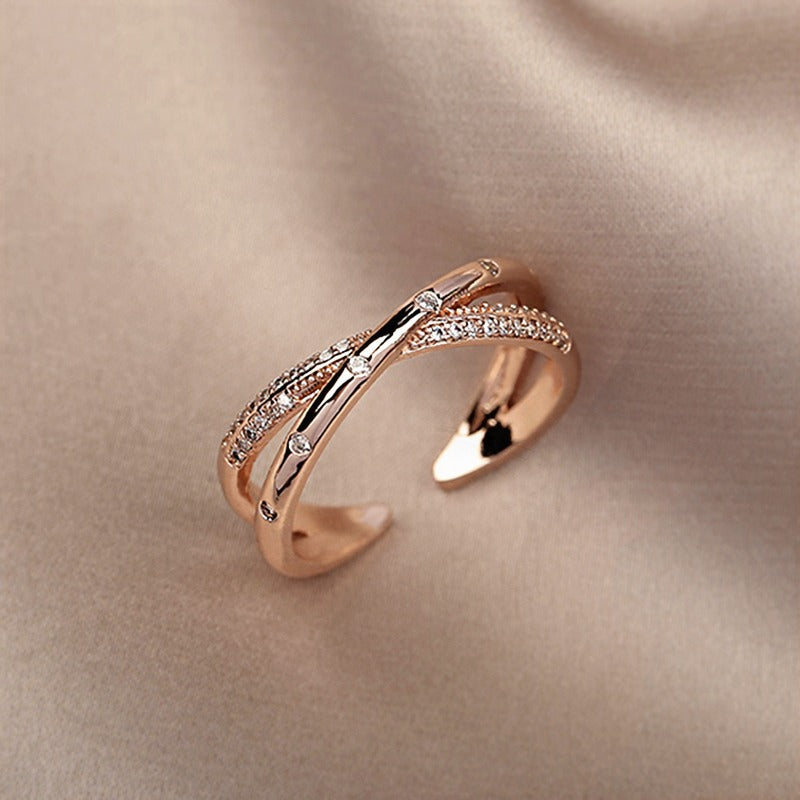 Cross Zircon Adjustable Ring for Women – Trendy Style