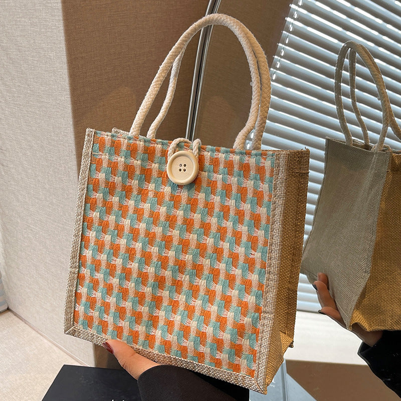 Mini Linen Gift Tote – Woven Jute Handbag