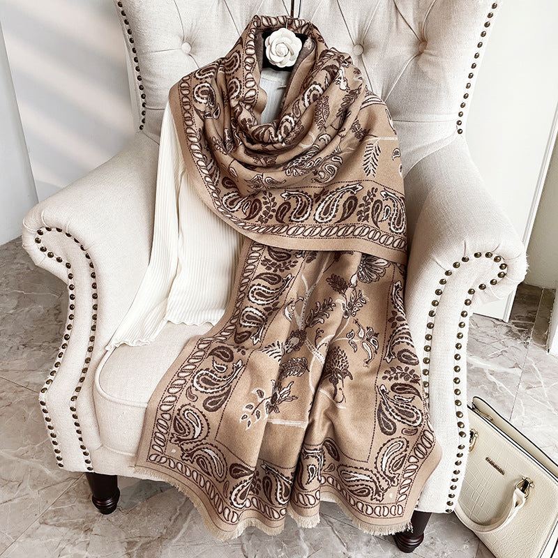 Women’s Cashmere Scarf Winter Warm Tassel Shawl