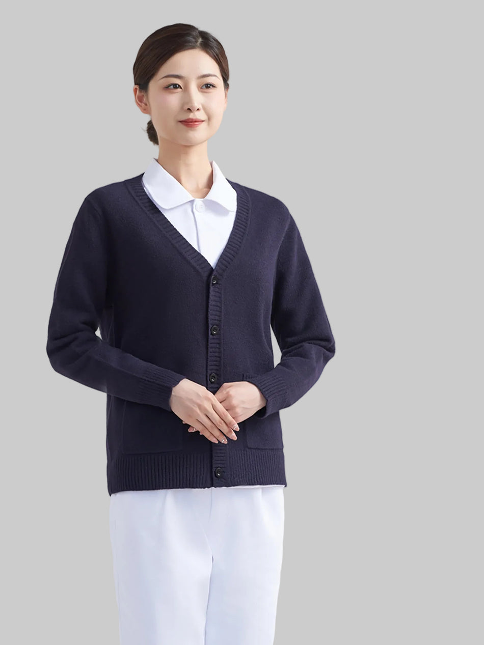 Women’s Fleece-Lined Wool Knit Cardigan Work Jacket