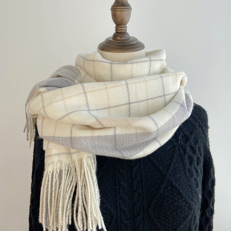 British Classic Imitation Cashmere Plaid Dual Use Scarf