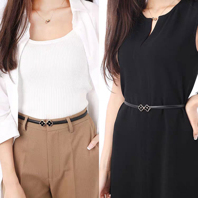Women’s Thin Leather Belt – Korean Style Cowhide Waist Seal