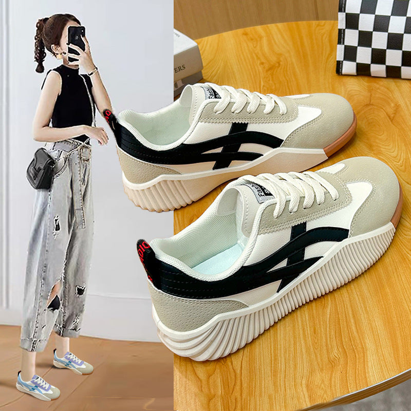 Women’s Korean Style Flat White Casual Running Shoes 2025