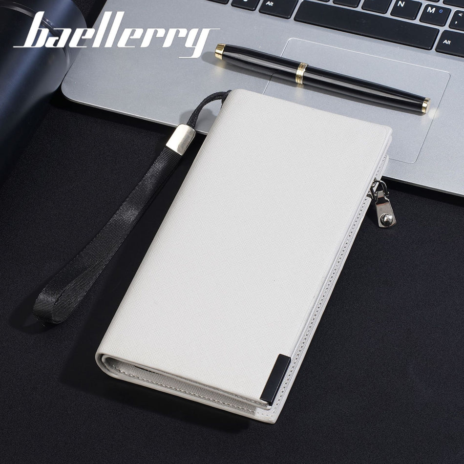 2025 Unisex Leather Long Wallet Buckle Multi Card Clutch