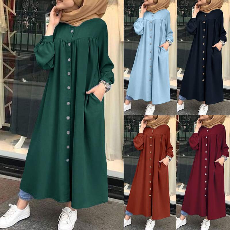 Cardigan Stand Collar Swing Dress