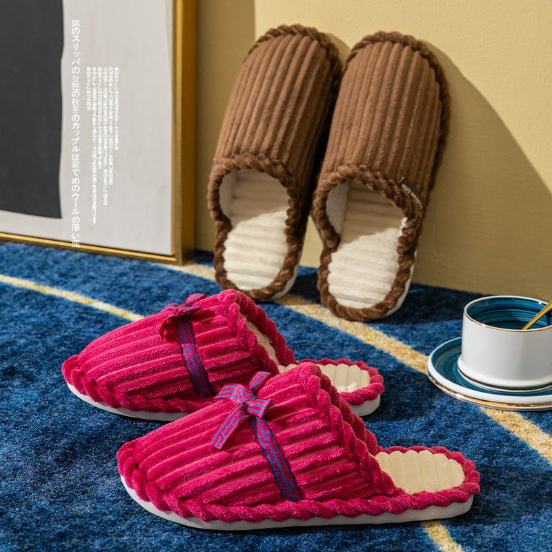 Bowknot Cotton Slippers