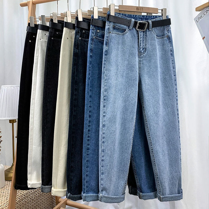 High-Waist Loose Denim Harem Pants for Women