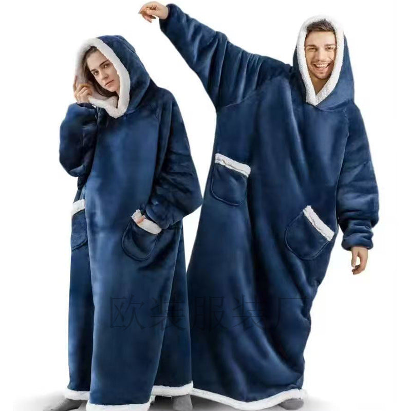 Extra Long Hooded Blanket – Flannel TV Nightgown