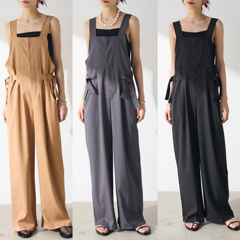 Layered Suspender Wide-Leg Jumpsuit