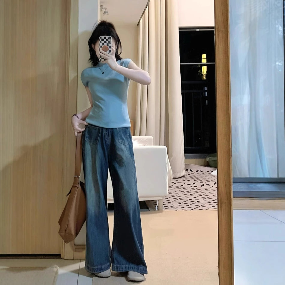 Retro Big Horn High-Waist Jeans