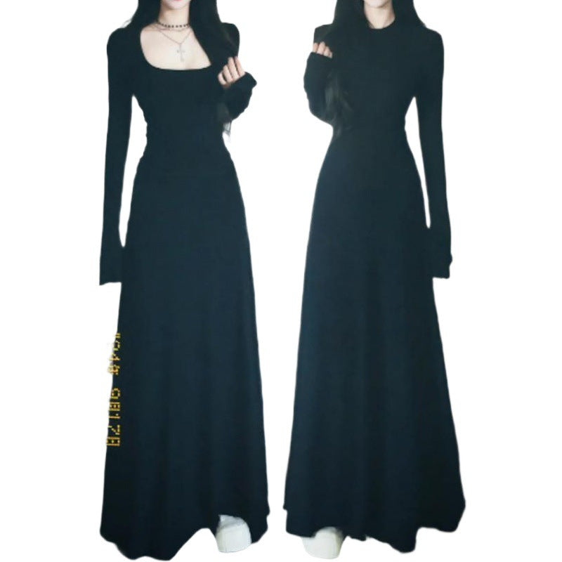 Fleece-Lined Slim Knit Dress