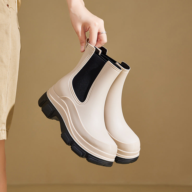 Women’s White Chelsea Short Boots