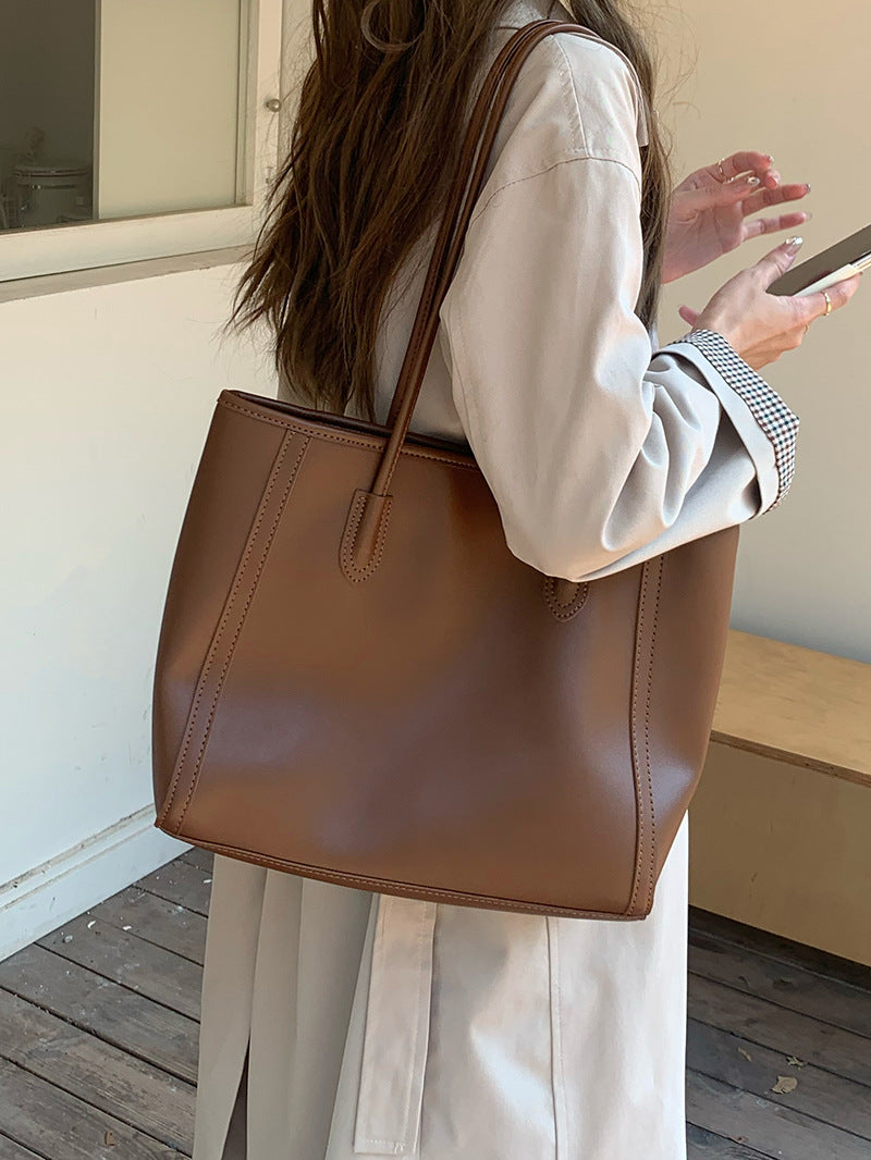 Retro Large Capacity Tote – Korean Style Shoulder Bag