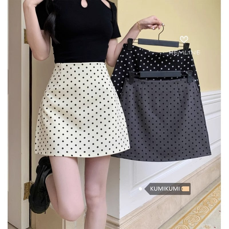 Polka Dot High-Waist A-Line Skirt – Slimming Summer Style