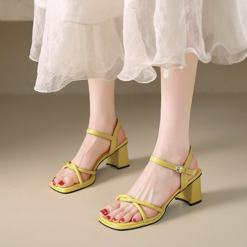 One-Strap Low-Heel Sandals