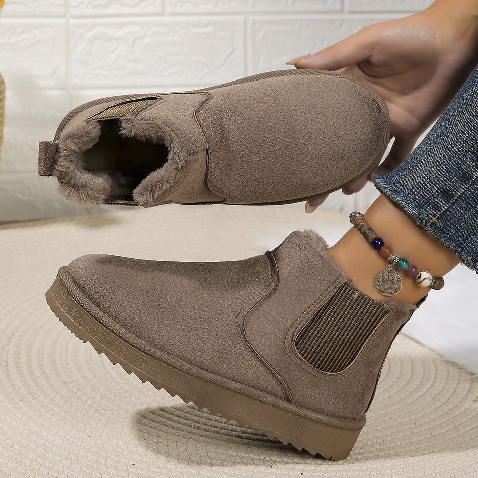 Thickened Velvet Slip-On Snow Boots