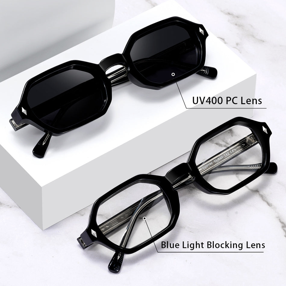 Polygonal UV Sunglasses – Retro Small Frame Trend