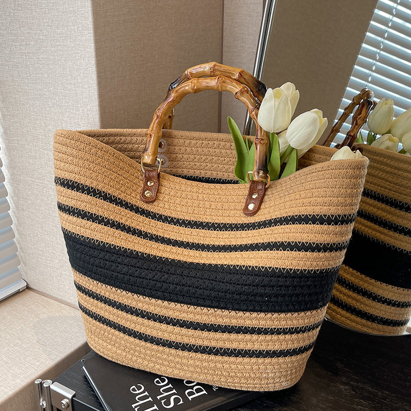 Seaside Straw Tote – Summer Beach Woven Bag