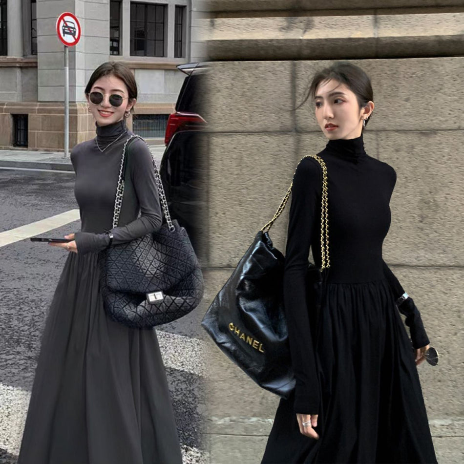Women’s  Korean-Style Hepburn Slim Over-The-Knee Dress