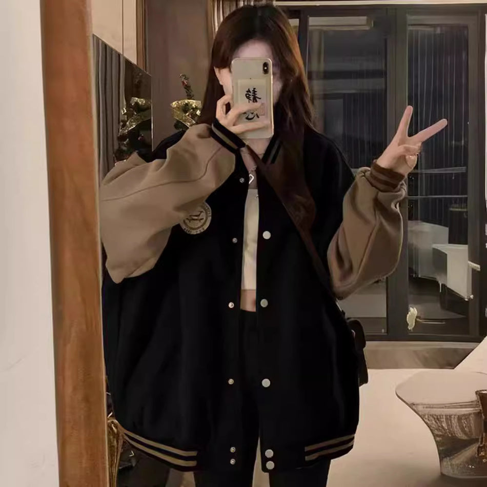Vintage Student Baseball Jacket Women’s Outwear