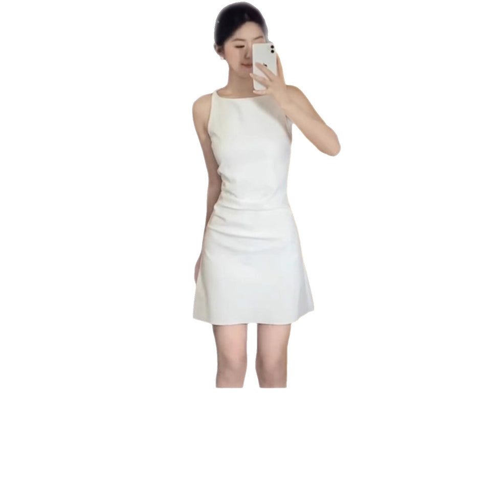 White Spaghetti Strap A-Line Summer Dress