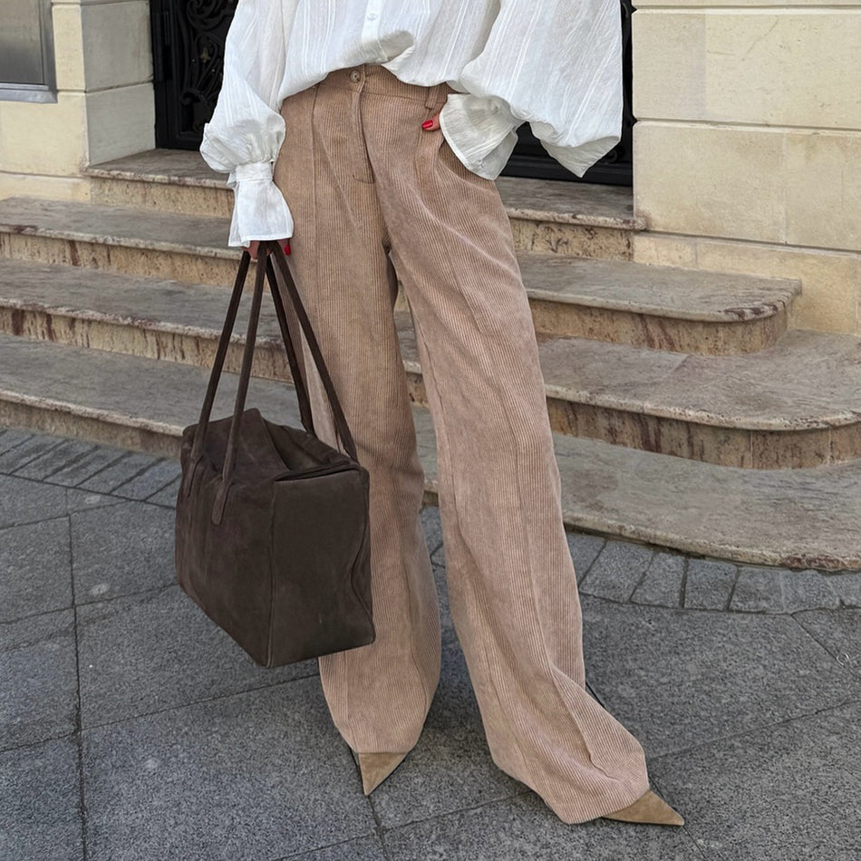Corduroy Wide-Leg Pants for Women