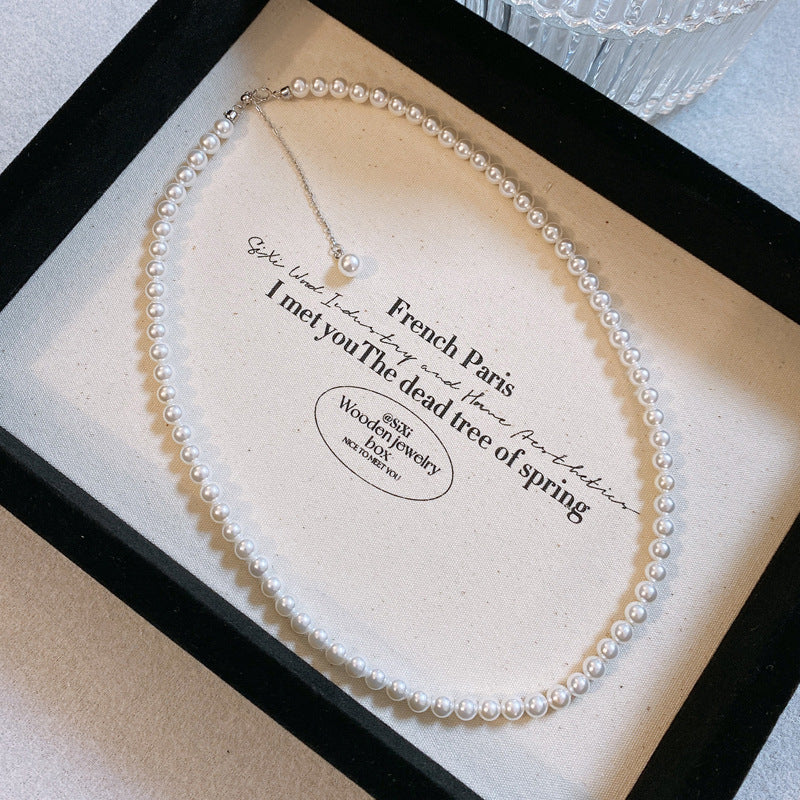 S925 Silver Pearl Clavicle Necklace Women