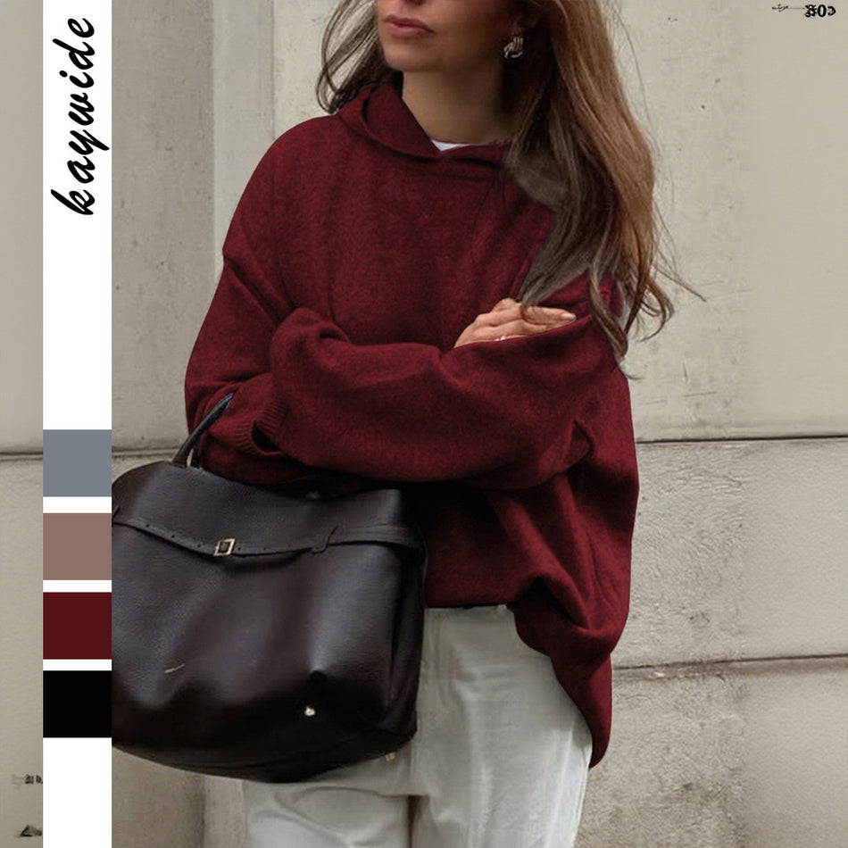 Women’s Long-Sleeve Hooded Knit Sweater
