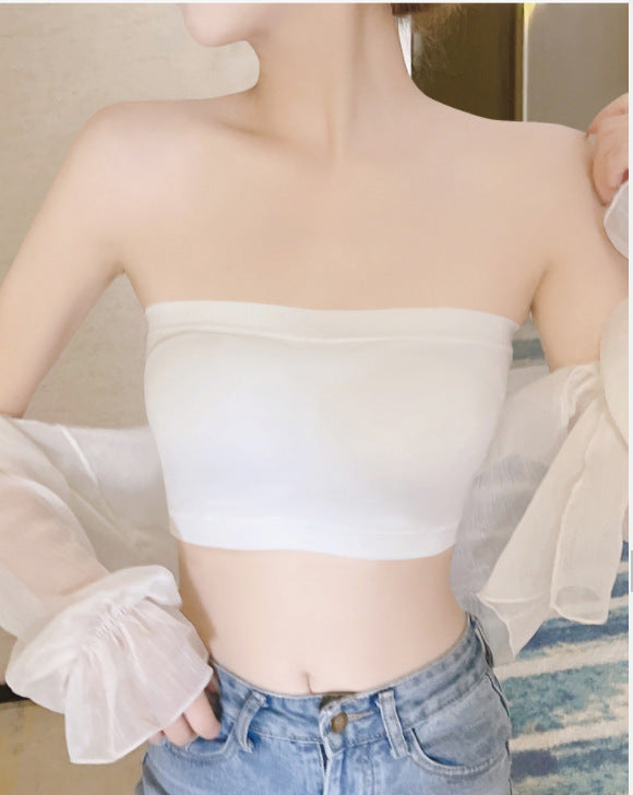 Women's Strapless Seamless Tube Top Bra with Beauty Back