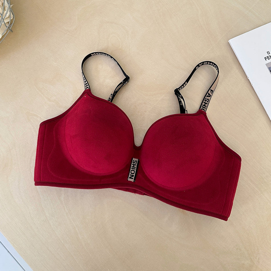 Thickened Velvet Push Up Bra for Winter Warmth and Enhanced Lift