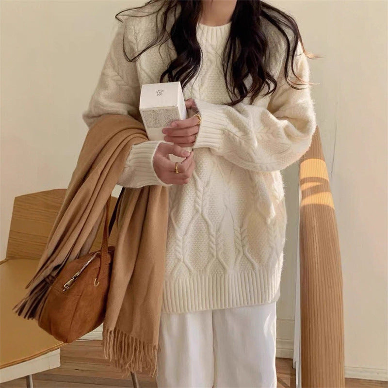 Women’s Retro Twist Knit Sweater