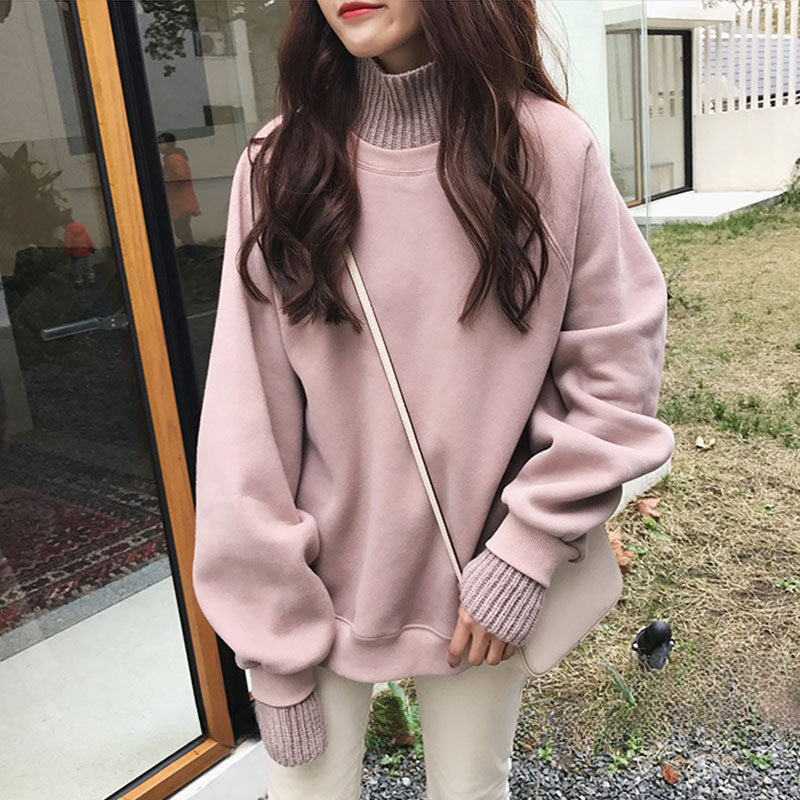Winter Velvet Thickened High-Collar Sweatshirt
